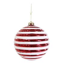 Boule 15 cm tourbillon rouge/blanc - UBL