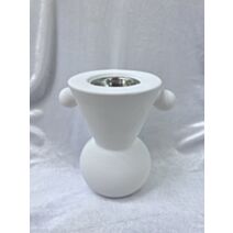 Porte-bougie à vagues Ø6 x H15,5 cm céramique blanc