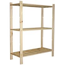 Etagère 3 tablettes pin avec lattes 90 x 70 x 30 cm