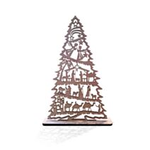 Décoration à poser sapin de Noel bois artisanal 26 x 14 x 38 cm - REGARDS STYLE