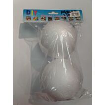 Set de 2 boules en polystyrène 10 cm à décorer - HOBBYWORLD