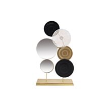 Déco métal à poser 22 x 8 x 37cm noir/doré + 2 miroirs