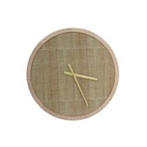 Horloge déco sans chiffres bois MDF Ø60 cm naturel