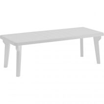 Table Bergen 220 x 90 x 160-220 x 74 cm blanc