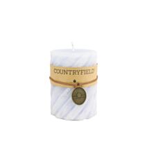 Bougie ronde spirale Tonnie H7,5cm bleu clair - DECOSTARS