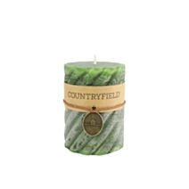 Bougie ronde spirale Tonnie H7,5cm vert kaki - DECOSTARS