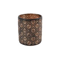 Porte-bougie Hailey M Ø8,5xH.10cm noir/bronze - DECOSTARS