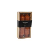Bougie chandelle Vela Ø3,5xH.15,5cm orange - DECOSTARS