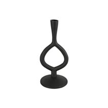 Porte-bougie Levie goutte Ø12xH.27cm noir - DECOSTARS