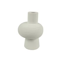 Vase poterie rond Ennis L Ø16,5xH.23,5cm blanc - DECOSTARS
