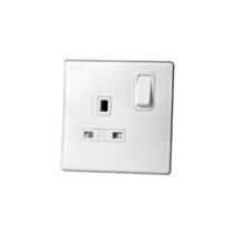 Prise de courant avec interrupteur 13A standard bs titane avant - MK HONEYWELL