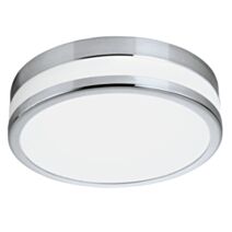 Plafonnier Palermo Ø30 cm acier chromé IP44 Led - EGLO