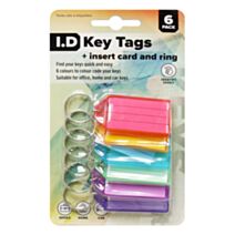 Lot de 6 porte-clés étiquette colorés - UBL