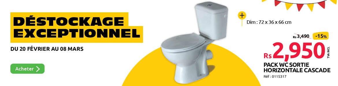 pack wc cascade avec abattant et mecanisme de chasse en promotion