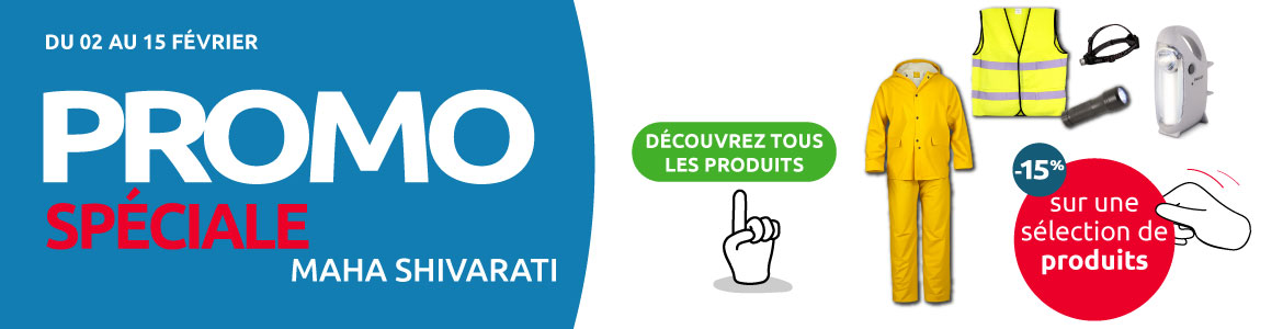 Profitez de 15 pourcent de remise sur une selection de produits a l occasion de Maha Shivaratri. Offre valable du 02 au 15 fevrier chez Mr.Bricolage
